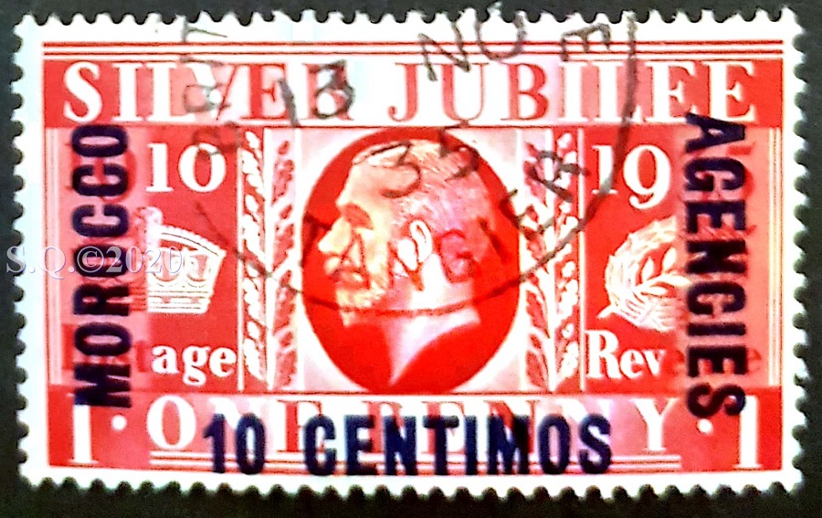 British Stamps in Morocco with spanish currency 
